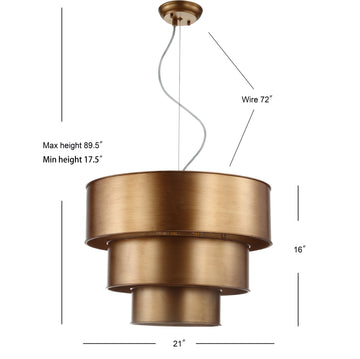 Lynn 21" Tier Metal LED Pendant - JONATHAN Y